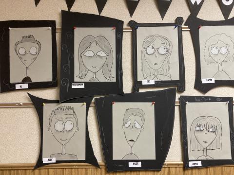 Art City Fifth Grade Self Portraits Tim Burton Style Art City